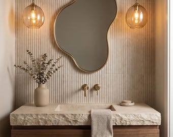 Modern Organic Brass Mirror – Custom Asymmetrical Irregular Mirror