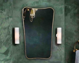 Bathroom Mirror : Italian Style Butterfly Vanity Mirror, Golden Irregular Asymmetrical Wall Mirrors