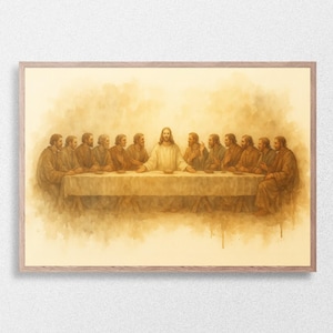The Last Supper Print: Minimalist Christian Art (Digital Download)