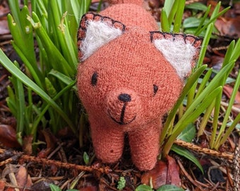 toy fox, waldorf fox,stuffed animal, all natural toy, eco friendly fox, red fox, fibre art