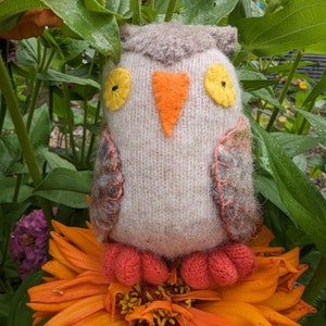 waldorf toy, stuffed owl, stuffed animal, stuffed toy, waldorf owl, cute natural owl, toy bird,