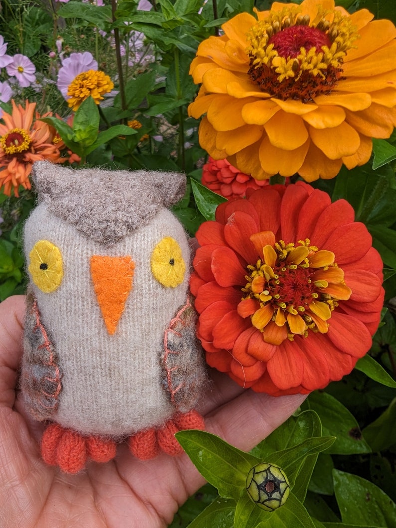 waldorf toy, stuffed owl, stuffed animal, stuffed toy, waldorf owl, cute natural owl, toy bird, image 5