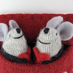 Mice in a sleeping bag,  love mice, tiny stuffed toy, cute mouse, cozy time mice