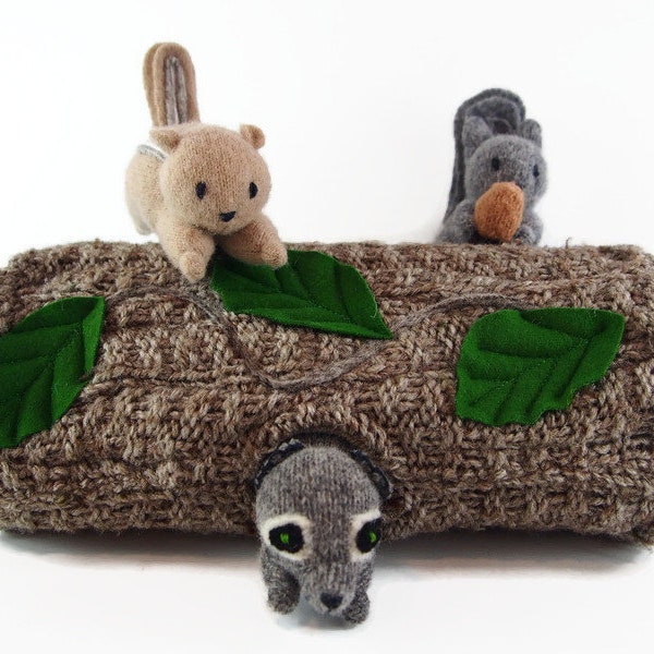 Hollow Log Animal Home, Log only, waldorf toy, all natural toy, eco friendly toy, felted wool toy, pretend woodland toy, animal play,