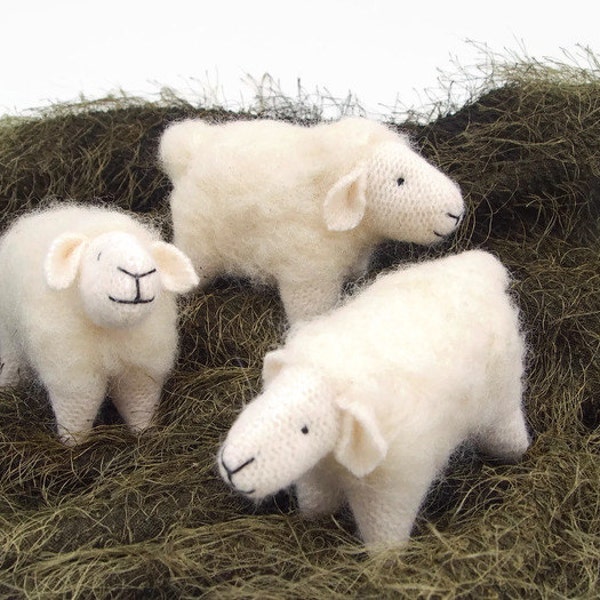 woolly sheep toy, waldorf toy, waldorf sheep, gift for knitters, knitting item