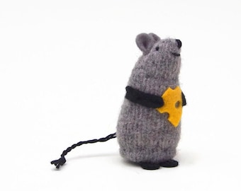 stuffed toy mouse, mouse and cheese, waldorf mouse, toy mouse, keepsake mouse, mouse ornament, mini plush mouse