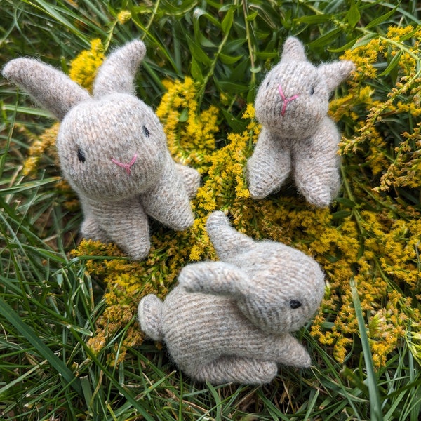 Bunny Rabbit with babies, all natural toy, waldorf rabbit, toy stuffed bunny, small stuffed toy, rabbit plushie