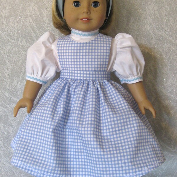 Dorothy Dress and Ruby Slippers  for American Girl or other 18 inch Dolls