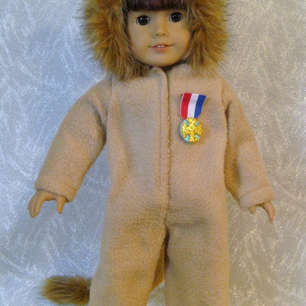 Cowardly Lion  Costume from Wizard of Oz fits  American Girl or other 18 inch Dolls