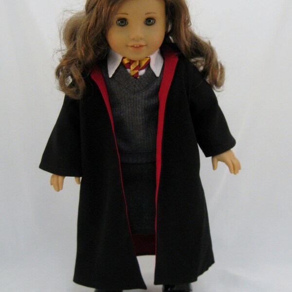 American Girl Doll Sized Girl Wizard Costume With Wand