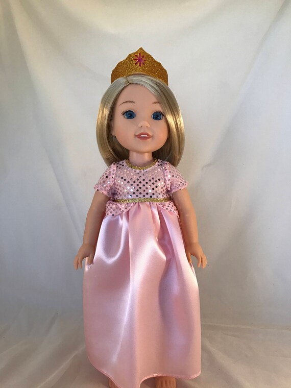 Princess Queen Dress Gown For 14.5/" Wellie Wishers Doll Clothes