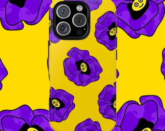Hand-Drawn Floral Phone Case: Purple Flower Art