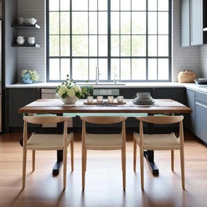 Live Edge Black Walnut Table: Reclaimed Wood & Steel Legs