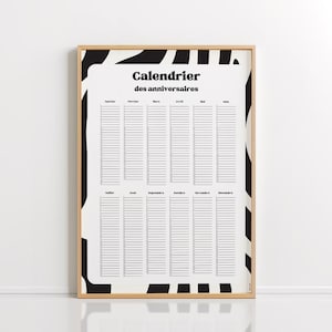 Birthday Calendar - Birthday Date Poster - Printable Calendar - Birthdays PDF