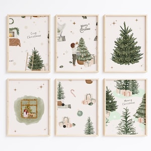Set of 6 Christmas posters - Christmas - Christmas decoration - Posters by 6 - Poster to print - PDF to print