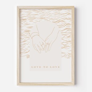Printable Couple Poster - Printable Gift - Lovers - Love to Love - Minimalist - Valentine's Day Decoration - PDF File