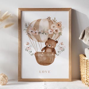 Poster Bear for Baby Room - Love Bear - Nursery Deco - Baby Gift - PDF - Printable Decoration