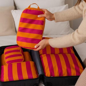 Compression Packing Cubes: 6-Piece Travel Luggage Organisers