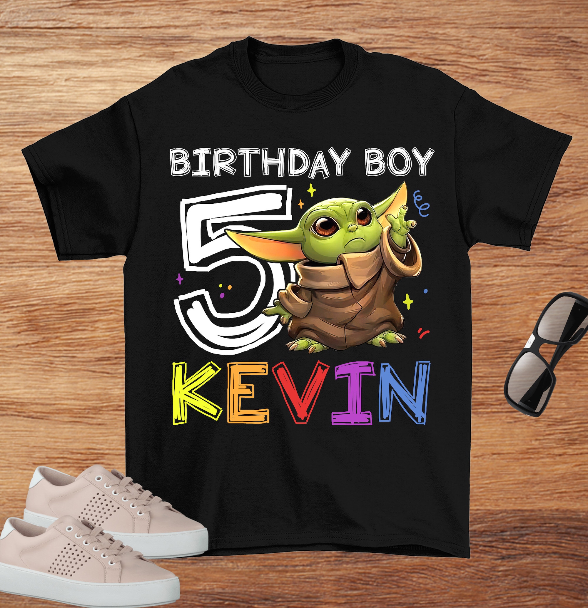 Discover Baby Yoda Birthday 3rd Birthday Boy Personalized T Shirt
