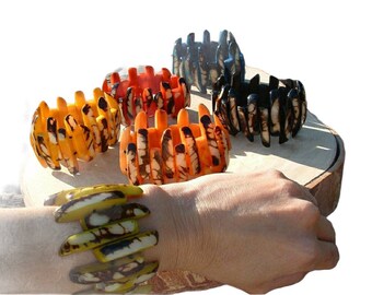 Tagua nut bracelet/Claws Chunky Bracelets/ Wonder woman bracelet/ Organic wooden bracelets/ Rustic Tropical bracelets/ Bold Colorful cuffs