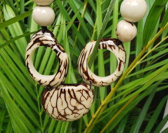 Glacier Bay minimalist tagua Aqua necklace/ Handmade ecofriendly sustainable jewelry/Wearable art eco responsible denounces climate change