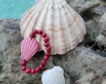 Beach jewelry stretchy bracelets in tagua and acai beads marine life deep ocean jewelry