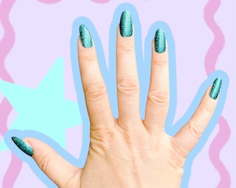 Nagelfolie "Glitzernde Lagune", Freundin, nagelsticker, Trockner Nagellack, Aufkleber, Muttertag, maniküre, Nägel, Nail Wraps