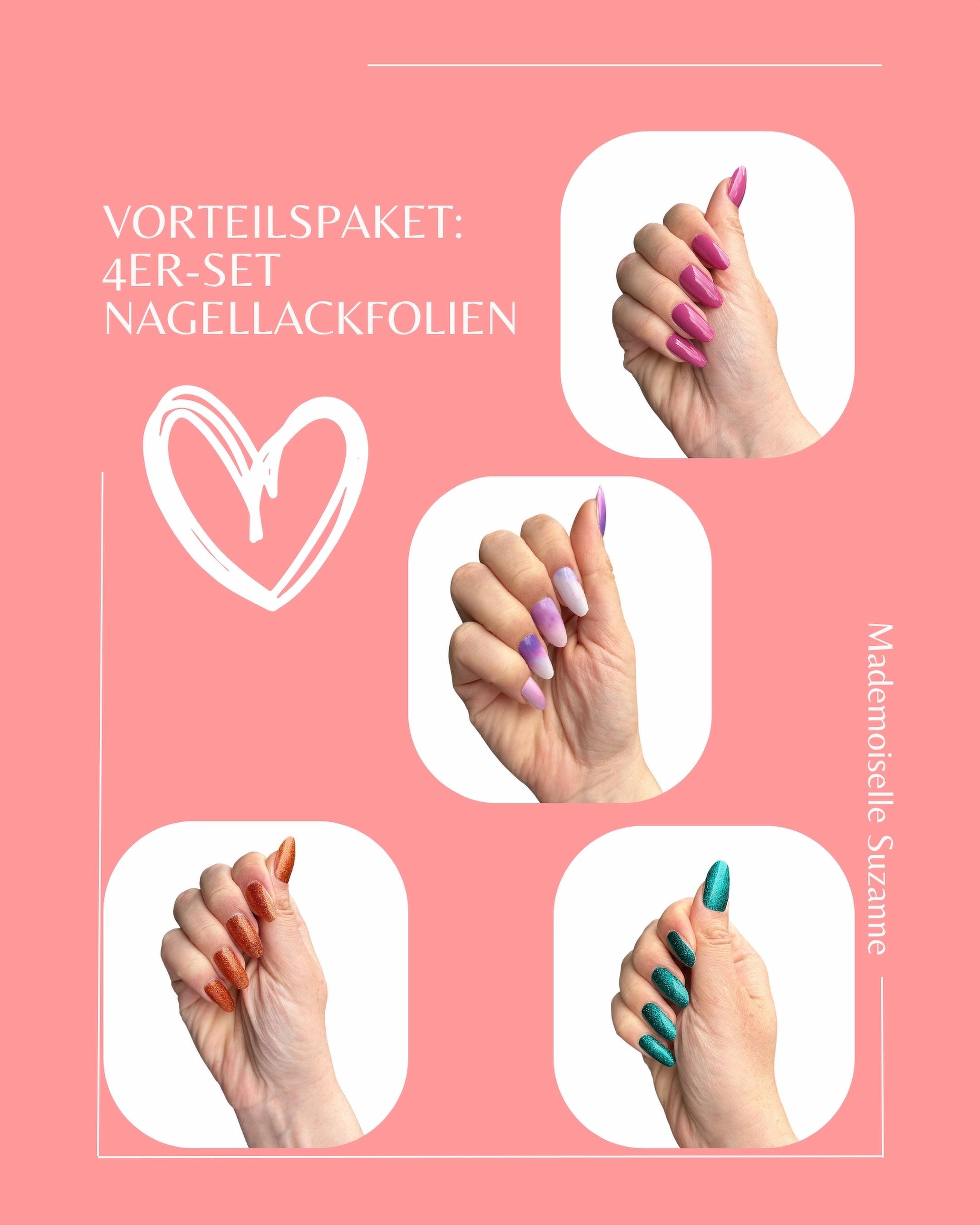 30 UV Nagelfolien Selbstklebend – Glazed Pink, Für DIY Maniküre Zu Hause