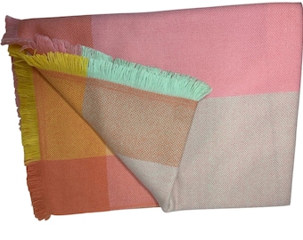 Multicoloured Designer Cashmere Blend Throw