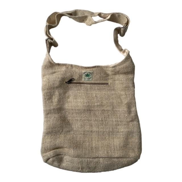 Natural, pure 100% hemp shoulder bag, Eco-friendly, handmade boho crossbody purse, Adjustable Travel satchel, vegan festive bag