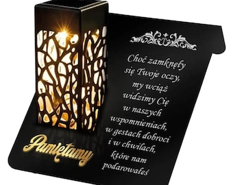 Statuetta Premium con candela solare eterna che ricordiamo nel giorno di Ognissanti