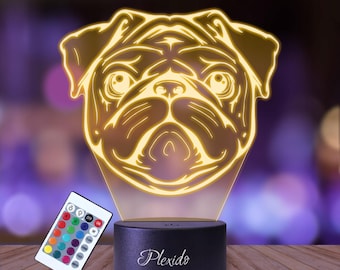 Night Light 3D LED Pug Funny Dog Personalized Lamp