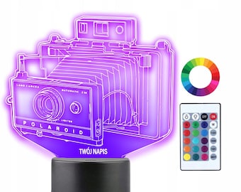 Night Light 3D LED Camera Photography Engraved Name