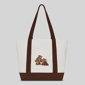 Embroidered Canvas Tote Bag with Side Pocket  | 100% Cotton Canvas & Premium Quality