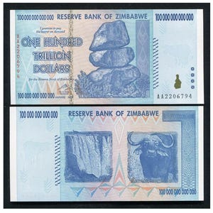 100 Trillion Zimbabwe Note