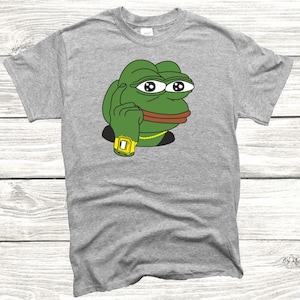 Intelligent Thinker Smart Pepe Frog Tee, Cosy Comic Character Pepe Frog TShirt, Internet Meme, Pepe Coin Graphic Tee, Make Pepe Great Again