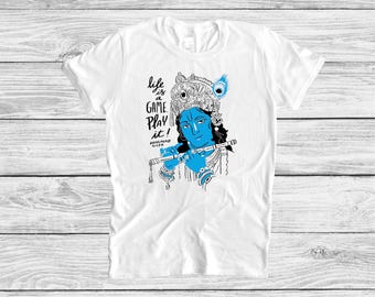 Camiseta Hare Krishna, cita del Bhagavad Gita, camiseta de yoga espiritual hinduista Bhakti