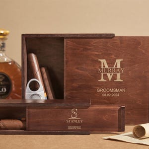 Personalized Groomsmen Proposal Box,Wooden Gift Box,Monogrammed gift box,Best Man Proposal Gift Box,Gift Box for Men,Groomsmen Gifts