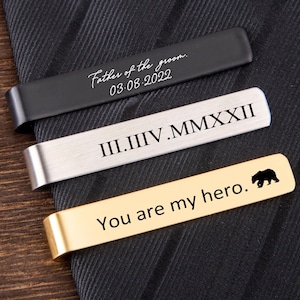 Personalized Tie Clip,Custom Tie Bar,Best Man Tie Clip,Groomsmen Tie Bar,Husband Gift,Gift For Dad,Name Tie Clip,Engraved Tie Clip For Him