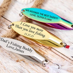 Custom Fishing Lures,Personalized Engraved Fish Hook,Father&#39;s Day Gifts For Dad,Uncle, Husband,Anniversaries,Retirement Gift,Fisherman Gifts