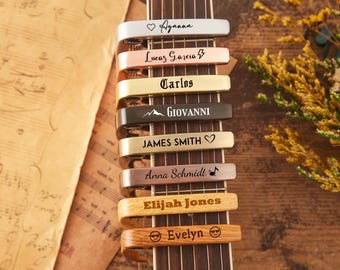 Personalized Guitar Capo: Engraved Wooden Capo, Musician Gift