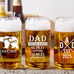 Personalized Beer Can Glass,Custom Home Brew Gift,Home Bar Gift Idea,Gift for Husband,Custom Beer Glass,Gift for Dad,Birthday,Fathers Day