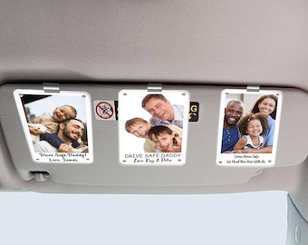 Clip de visera de coche con foto personalizada para papá, regalo del Día del Padre para papá, accesorios de coche para papá/abuelo, papá, regalo para esposo, clip de visera para conducir con seguridad.