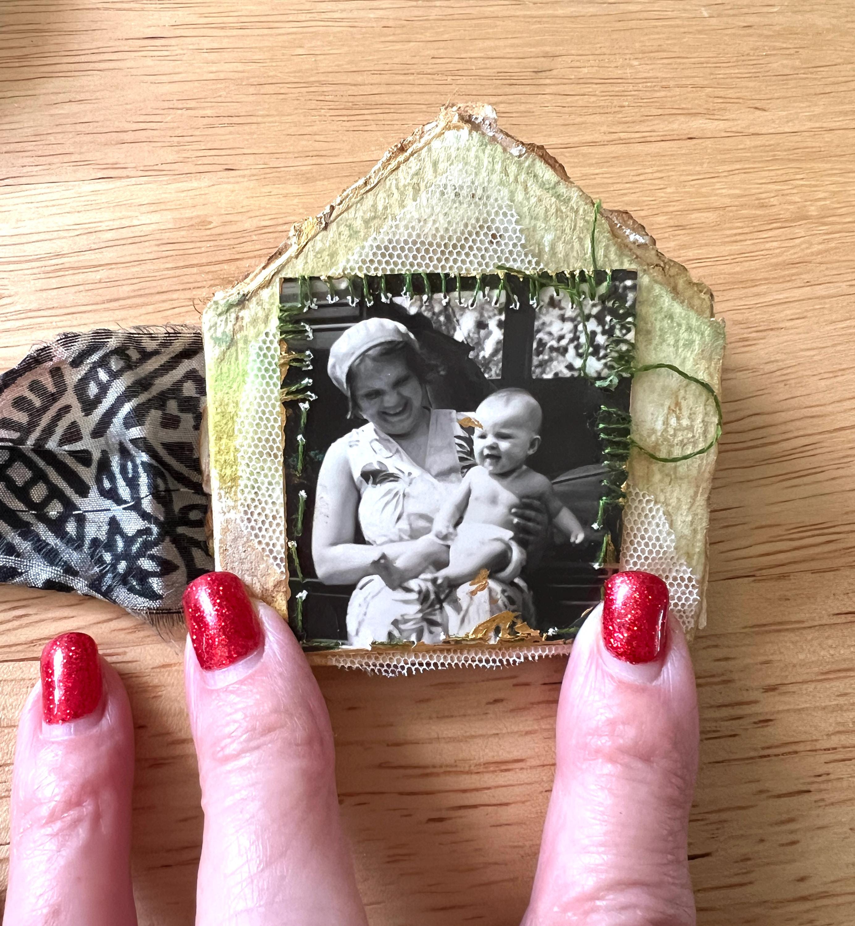Shape Journal Tiny Accordion Mixed-media Art:
