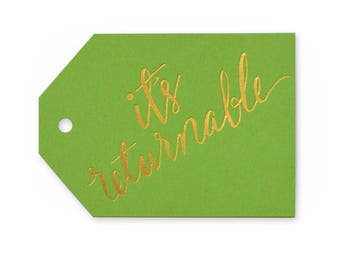 It's Returnable - set of 6 letterpress tags