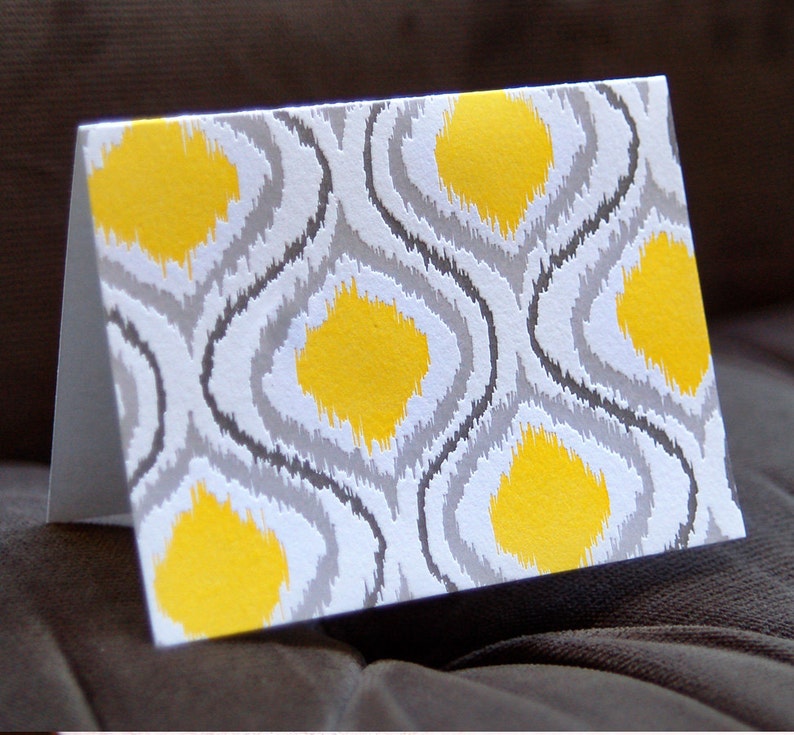 Ikat boxed set of 6 letterpress cards image 3