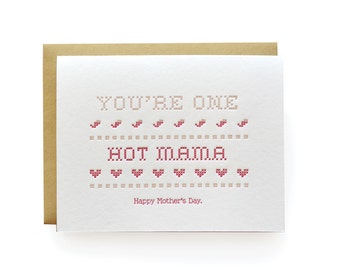 Hot Mama - letterpress card