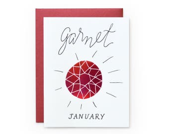 Garnet/January - letterpress card