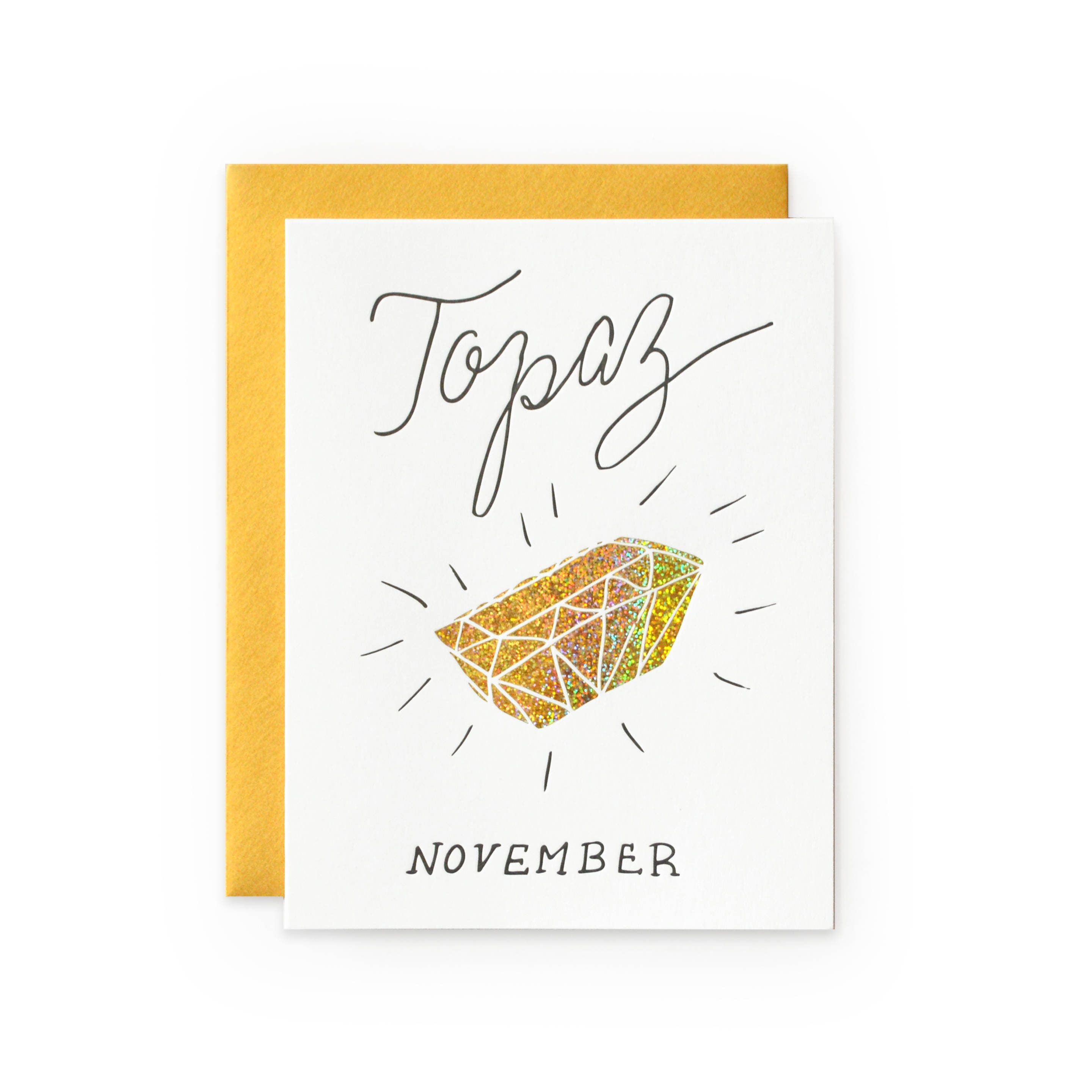 Topaz Card Topaz/november - Letterpress Card - Etsy