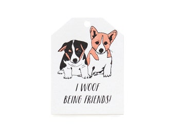 Gift Tag / Valentines - Woof Friends